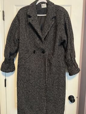 80’s Vintage Britany International Full Length Wool Tweed Coat Women’s 14 L XL